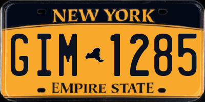 NY license plate GIM1285