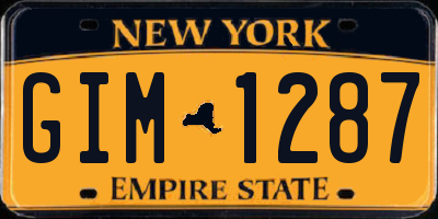 NY license plate GIM1287