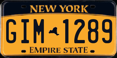 NY license plate GIM1289