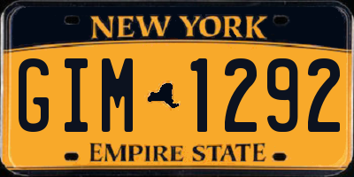NY license plate GIM1292