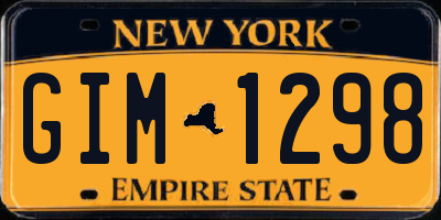 NY license plate GIM1298