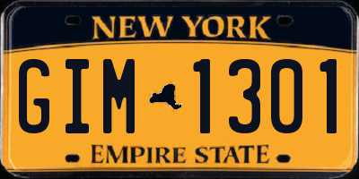 NY license plate GIM1301