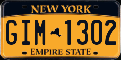 NY license plate GIM1302