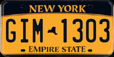 NY license plate GIM1303