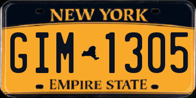 NY license plate GIM1305