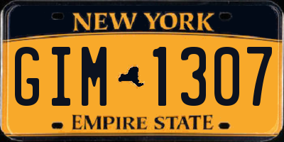 NY license plate GIM1307