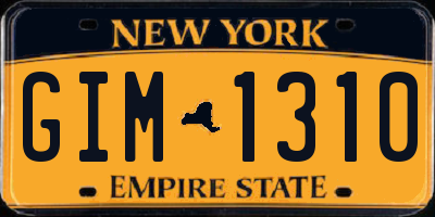NY license plate GIM1310