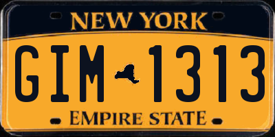 NY license plate GIM1313