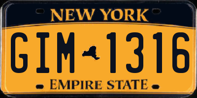 NY license plate GIM1316