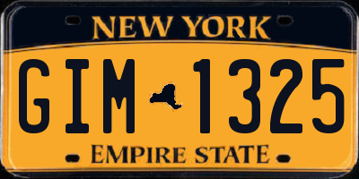 NY license plate GIM1325