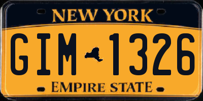NY license plate GIM1326