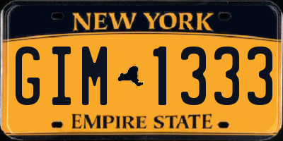 NY license plate GIM1333