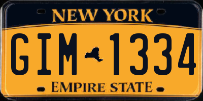 NY license plate GIM1334