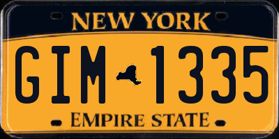 NY license plate GIM1335