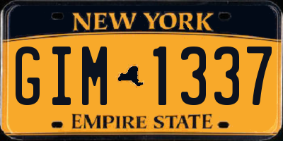 NY license plate GIM1337