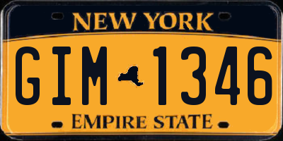 NY license plate GIM1346