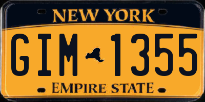 NY license plate GIM1355
