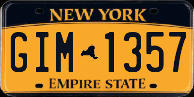 NY license plate GIM1357