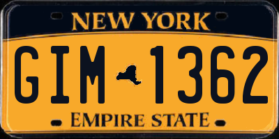 NY license plate GIM1362