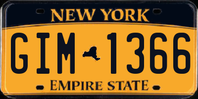 NY license plate GIM1366