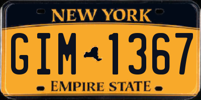 NY license plate GIM1367