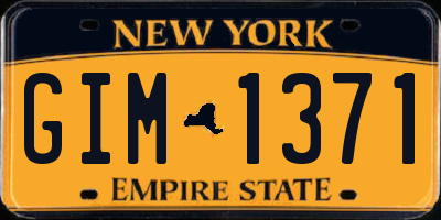 NY license plate GIM1371