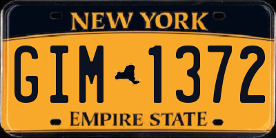 NY license plate GIM1372