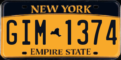 NY license plate GIM1374