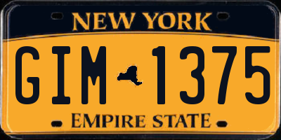 NY license plate GIM1375