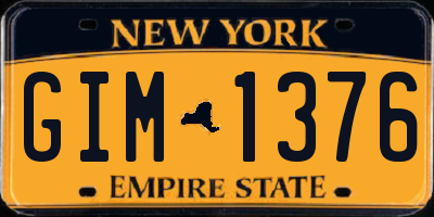 NY license plate GIM1376