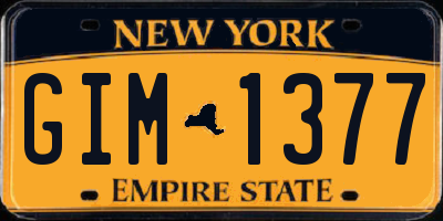NY license plate GIM1377