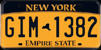 NY license plate GIM1382