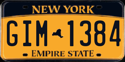 NY license plate GIM1384