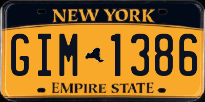 NY license plate GIM1386