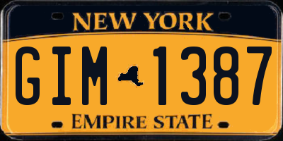 NY license plate GIM1387