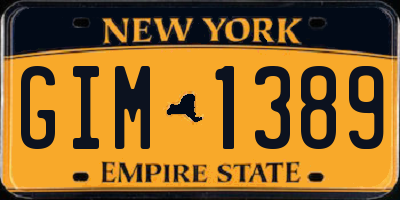 NY license plate GIM1389