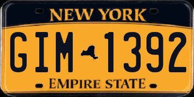 NY license plate GIM1392