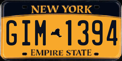 NY license plate GIM1394
