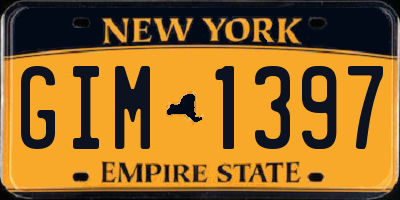 NY license plate GIM1397
