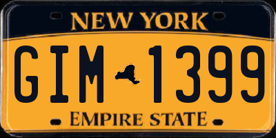 NY license plate GIM1399