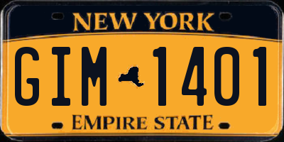 NY license plate GIM1401