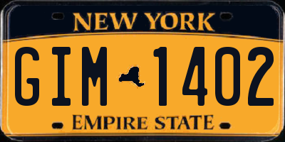 NY license plate GIM1402