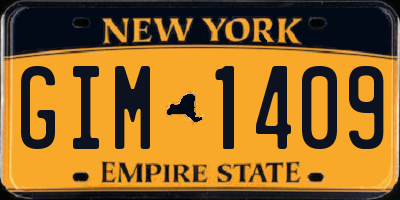 NY license plate GIM1409