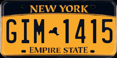 NY license plate GIM1415