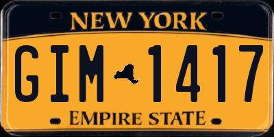 NY license plate GIM1417