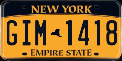 NY license plate GIM1418
