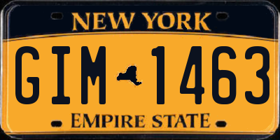 NY license plate GIM1463