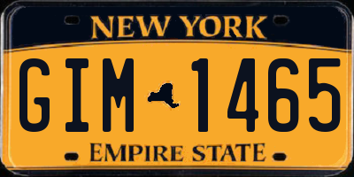 NY license plate GIM1465