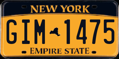 NY license plate GIM1475