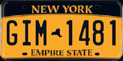 NY license plate GIM1481